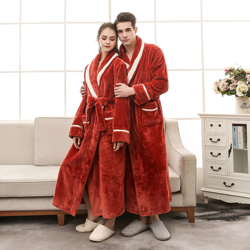 Couple Luxury Winter Pajamas & Hooded Bathrobe Gown – Men & Women