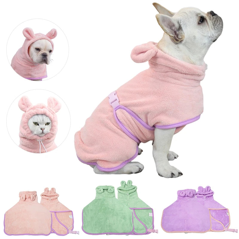 Pet Dog Bathrobe – Super Absorbent Microfiber Drying Towel