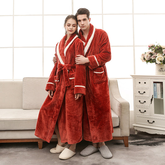 Couple Luxury Winter Pajamas & Hooded Bathrobe Gown – Men & Women