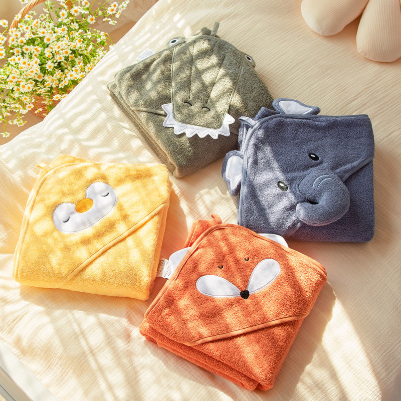 Children's Cotton Absorbent Cloak Hooded Pullover Bathrobe