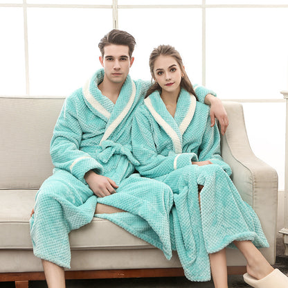 Couple Luxury Winter Pajamas & Hooded Bathrobe Gown – Men & Women