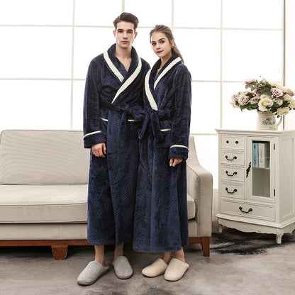 Couple Luxury Winter Pajamas & Hooded Bathrobe Gown – Men & Women