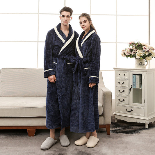 Couple Luxury Winter Pajamas & Hooded Bathrobe Gown – Men & Women